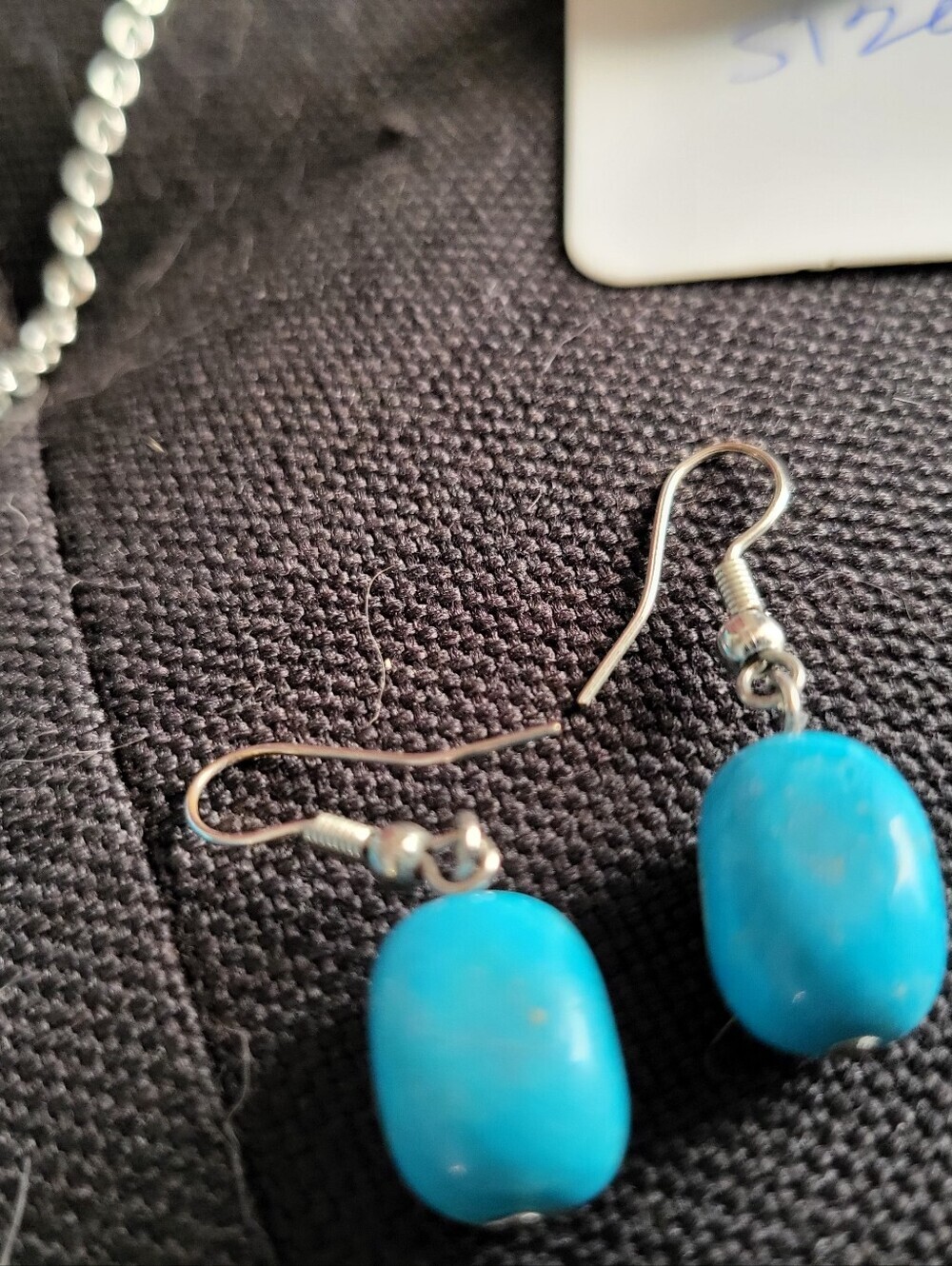 925 TURQUOISE NECKLACE WITH PARK LANE BRACLET, EARRINGS. RING BUNDLE - Picture 5 of 5